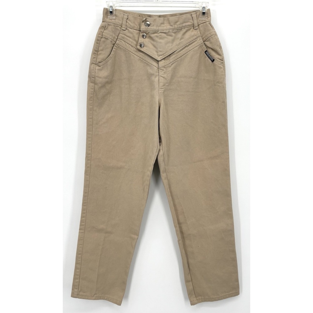 Roughrider‎ Circle T Jeans Womens 13/14 28x29 Tan Bareback Vintage Western Denim